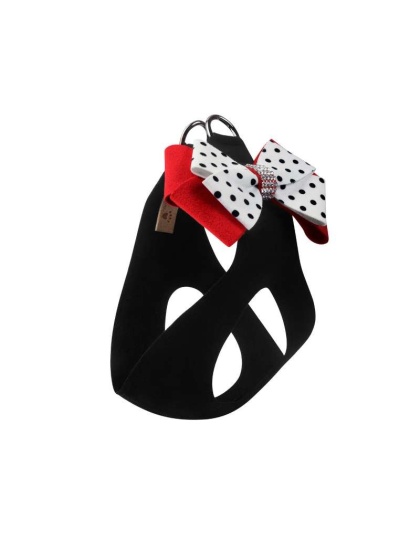 Black - Susan Lanci Designs Minnie Double Nouveau Bow Step In Harness - XL
