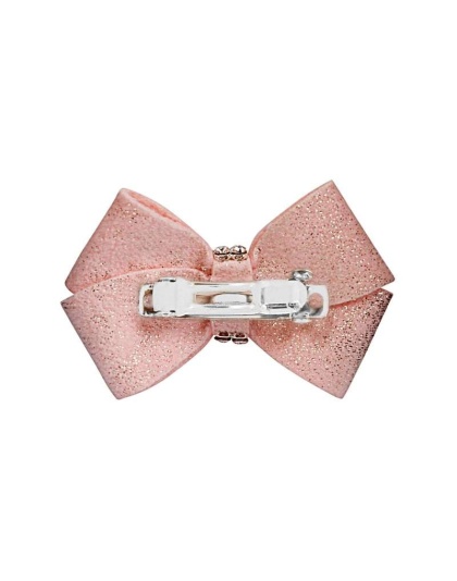 Puppy Pink Glitzerati - Susan Lanci Designs Glitzerati Nouveau Bow Hair Bow - Small