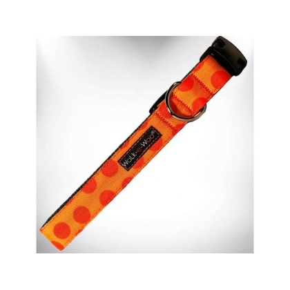 Orange - Polka Dot Dog - Monotone Collars - XS 5/8" width fits 8-12" neck