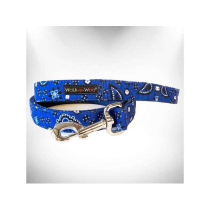 Blue - Bandana Dog Leads  - THIN Lead 5/8" width- 5' length