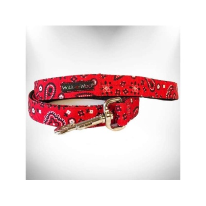 Red - Bandana Dog Leads  - THIN Lead 5/8" width- 5' length