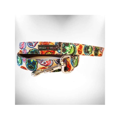 Day of the Dead  - Dog Leash Dedign - THIN 5/8" width- 5' long