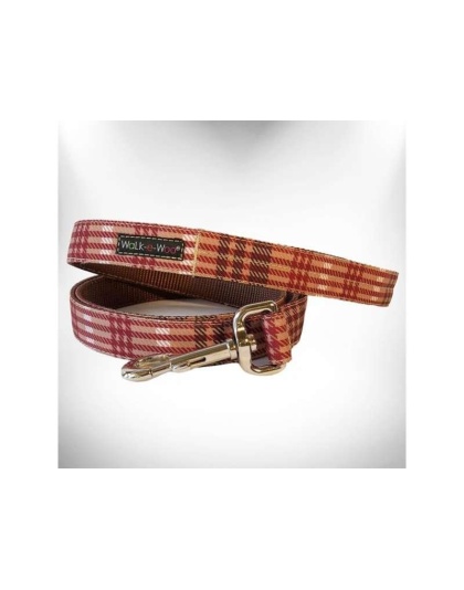 Classic Brown - Plaid Dog Leads  - THIN Lead 5/8" width- 5' length