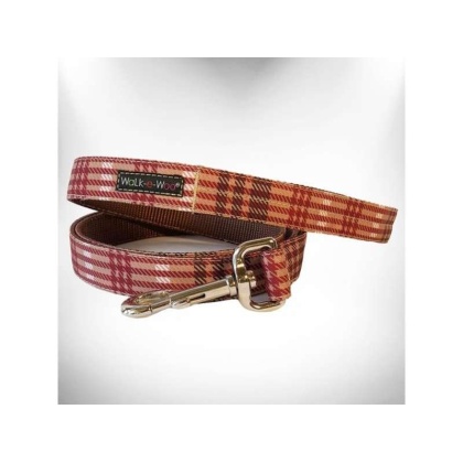 Classic Brown - Plaid Dog Leads  - REGULAR Lead 1" width- 5' length