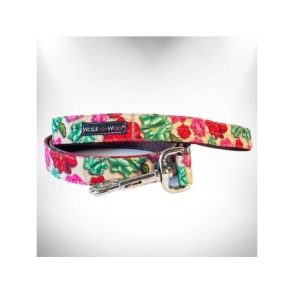 Mayan Flowers - Flower Dog Leads  - THIN Lead 5/8" width- 5' length
