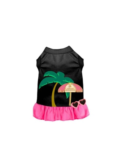 BLACK W PINK RUFFLE - My CC Summer Vacay Dress - Medium