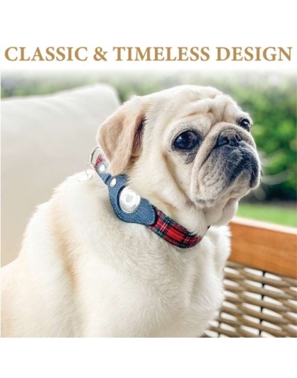 Pink Plaid & Denim - Apple Airtag Collar - Small