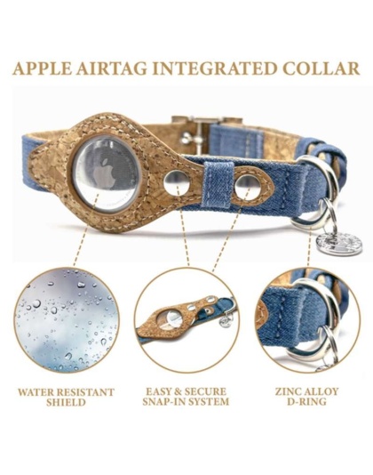 Denim & Cork - Apple Airtag Collar - Meduim