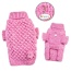 Pink - Pink Bobble Stitch Turtleneck Hand Knitted Sweater - S