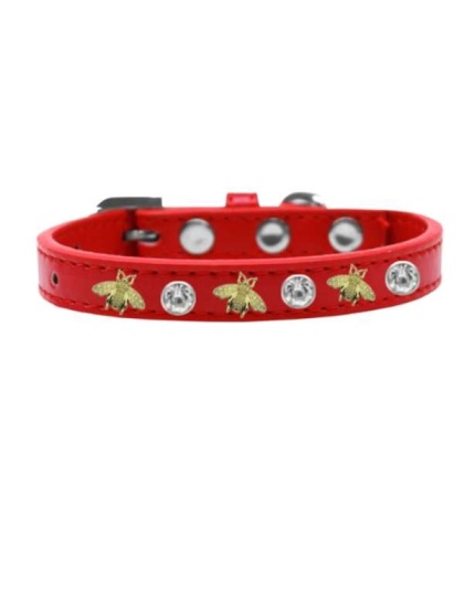 red - Studded Bee Collar - 14"