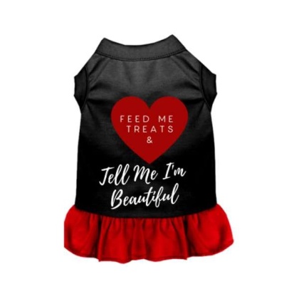 Black w Red Ruffle - Feed Me Treats & Tell Me I'm Beautiful - X Small