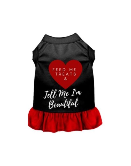Black w Red Ruffle - Feed Me Treats & Tell Me I'm Beautiful - X Small