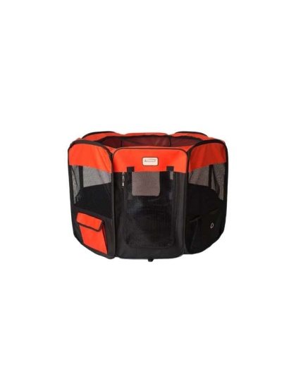 Armarkat PP002R-M Portable Pet Playpen In Bk and Rd Combo