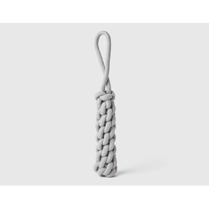 Silver - Jax & Bones Top Tugger Rope Knot Dog Toy  - 11"