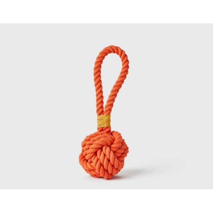 Organge - Jax & Bones Celtic Knot Tie Rope Dog Toy  - Large 5"