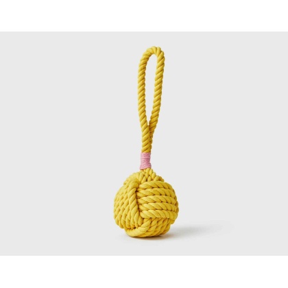 Yellow - Jax & Bones Celtic Knot Tie Rope Dog Toy  - Large 5"