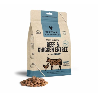 Vital Essentials(R) Freeze-Dried Raw Beef & Chicken Entree Cat Food Mini Nibs,  - 12 oz