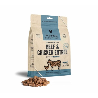 Vital Essentials(R) Freeze-Dried Raw Beef & Chicken Entree Cat Food Mini Nibs,  - 8 oz