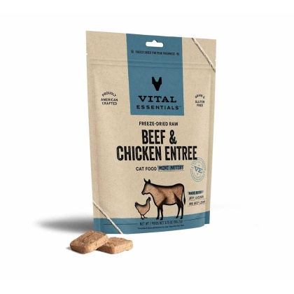 Vital Essentials(R) Freeze-Dried Raw Beef & Chicken Entree Cat Food Mini Patties,  - 3.75 oz