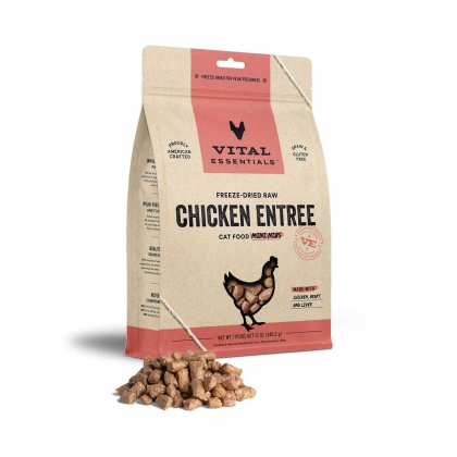 Vital Essentials(R) Freeze-Dried Raw Chicken Entree Cat Food Mini Nibs,  - 12 oz
