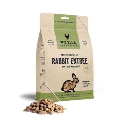 Vital Essentials(R) Freeze-Dried Raw Rabbit Entree Cat Food Mini Nibs - 12 oz