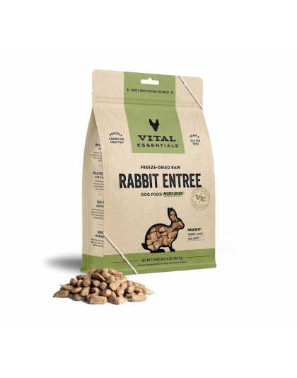 Vital Essentials(R) Freeze-Dried Raw Rabbit Entree Dog Food Mini Nibs, - 14 oz